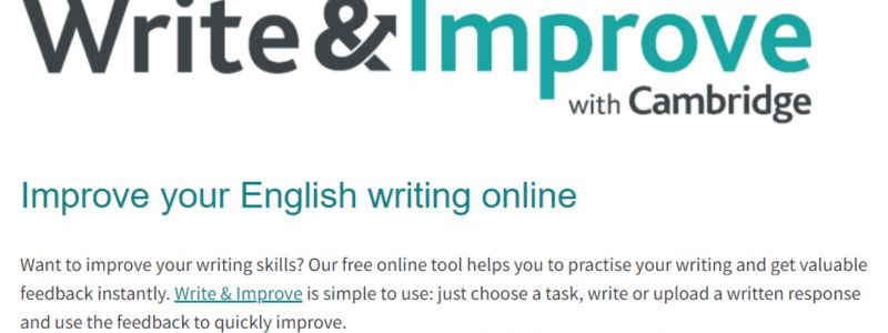 Tự học IELTS online - Trang web Cambridge English Write & Improve