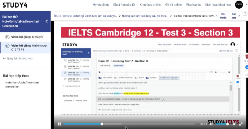 Website Study4 ôn luyện đề thi IELTS Listening 