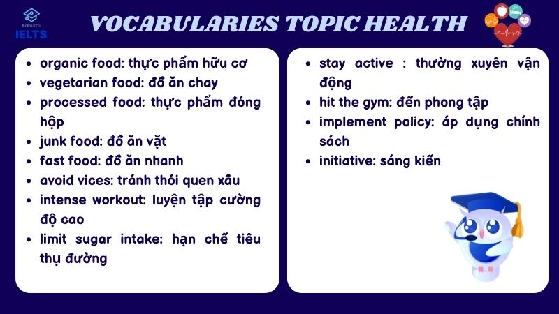 Vocabularies chủ đề IELTS Speaking Health  (tiếp)