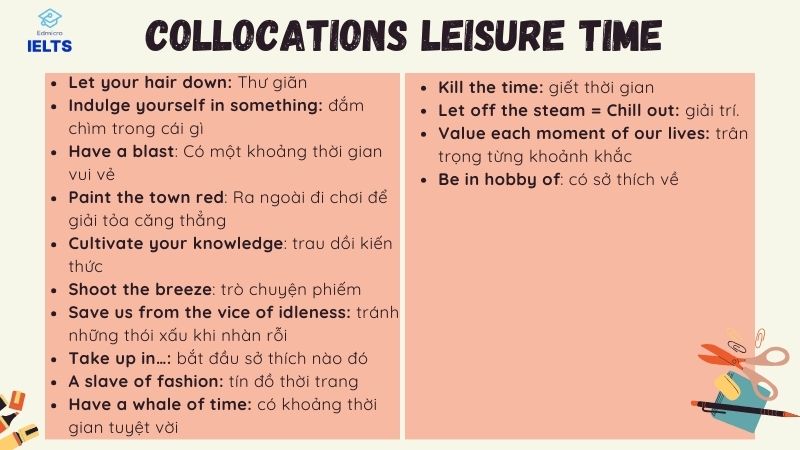 Collocations chủ đề Leisure time