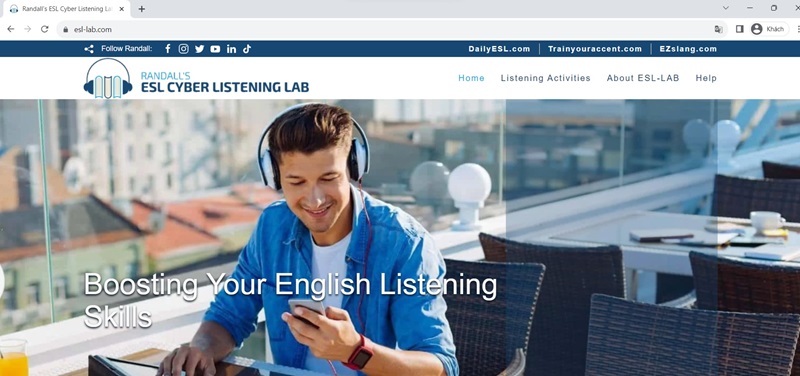 Randall’s ESL Cyber Listening Lab là website chuyên về luyện nghe IELTS online