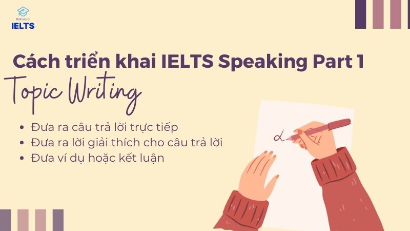 3 bước triển khai IELTS Speaking Part 1 chủ đề Writing