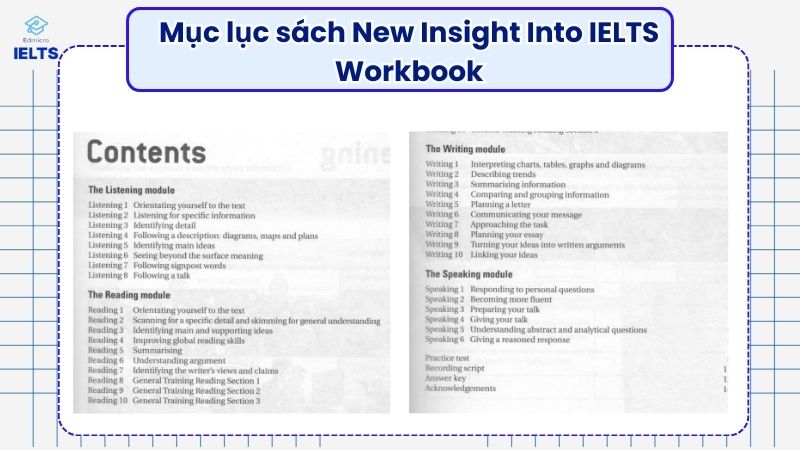 Nội dung sách New Insight Into IELTS Workbook
