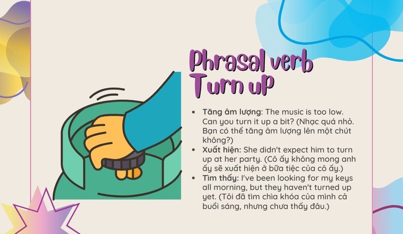 Phrasal verb Turn up