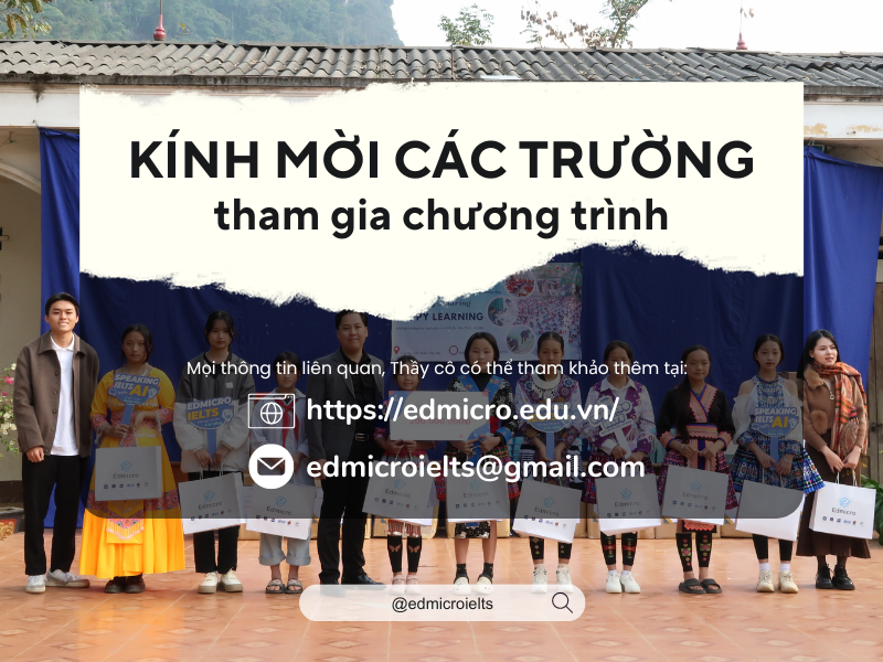 Edmicro IELTS kính mời các trường tham gia chương trình trao học bổng cho học sinh