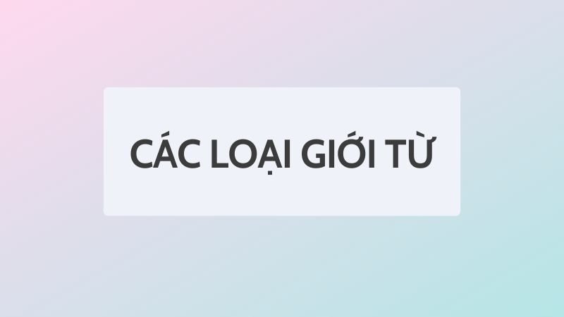 Các loại giới từ trong tiếng Anh