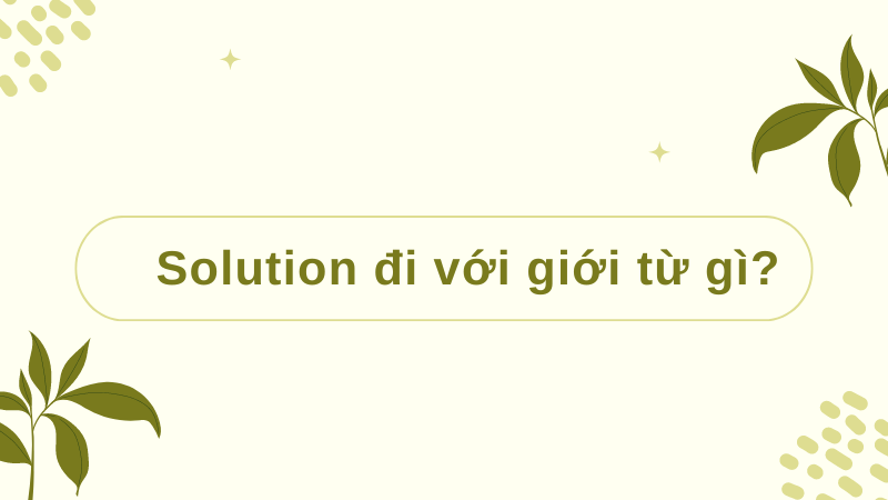 Solution đi với giới từ gì?