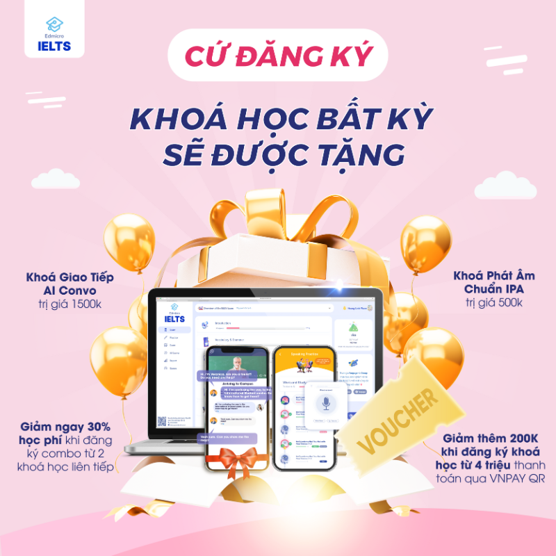 Đăng ký khoá học bất kỳ, nhận ngay phần quà miễn phí