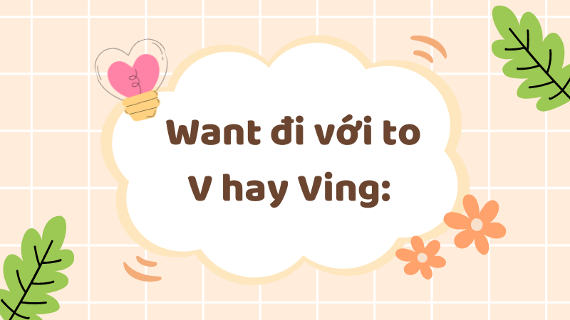 Cấu trúc Want: Want đi với to V hay Ving