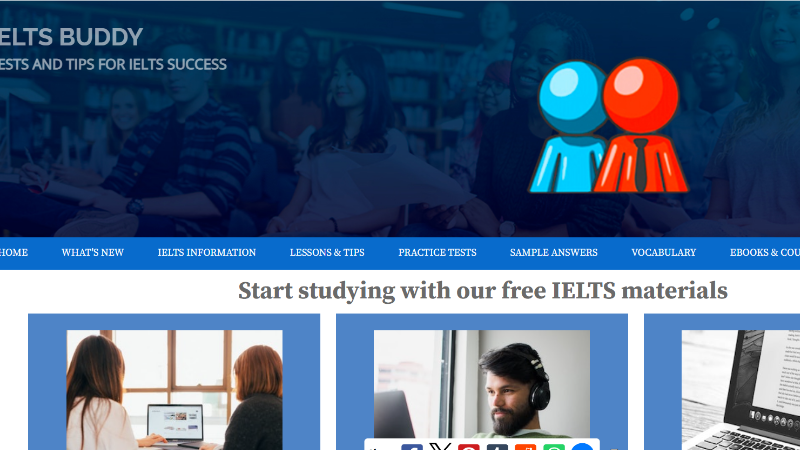 Giao diện thi thử online miễn phí của website IELTS Buddy