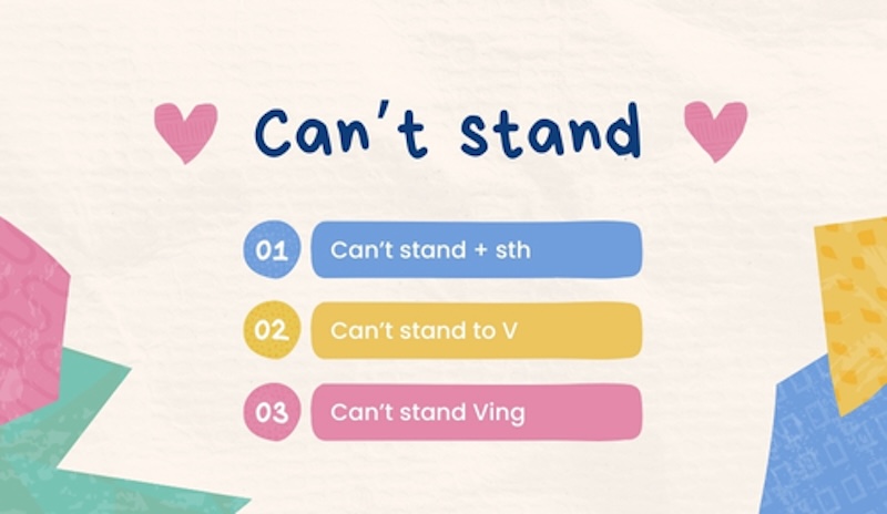 Các cấu trúc của Can't stand