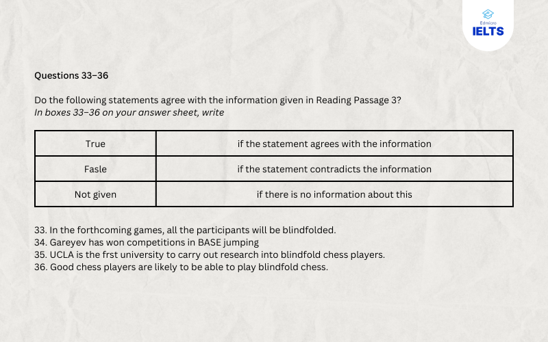 Question 33 - 36