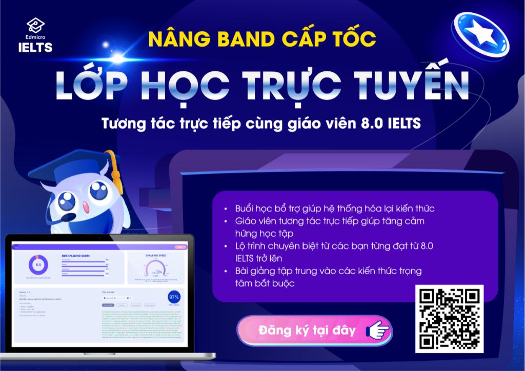 Lớp học IELTS trực tuyến - Nâng band cấp tốc