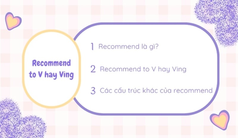 Kiến thức ngữ pháp cơ bản về Recommend