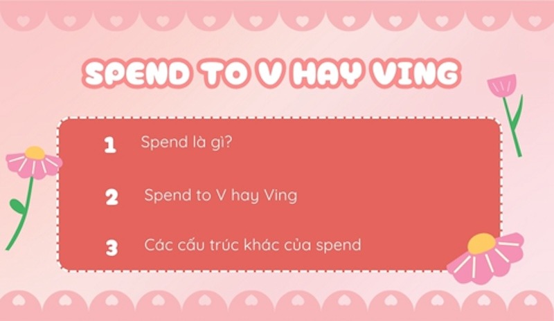 Kiến thức ngữ pháp của Spend